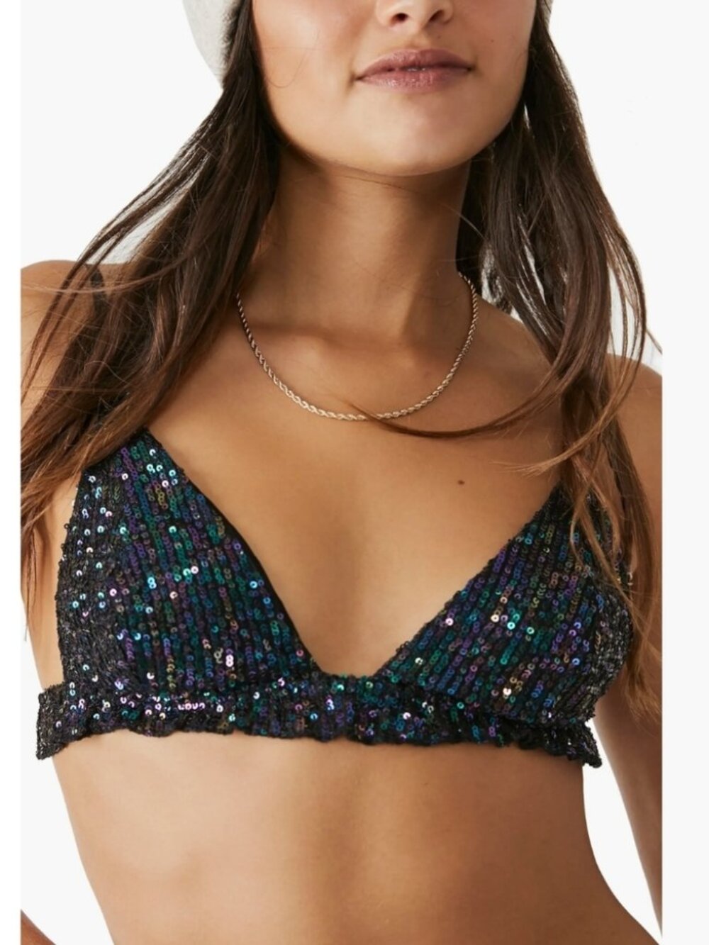 Free People Sequin Bralette sz XL